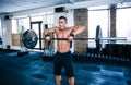 Fit man lifting barbell Royalty Free Stock Photo