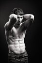 Fit man with abdomen muscles Royalty Free Stock Photo