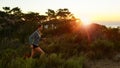 Fit is not a destination, its a way of life. a beautiful brunette training outdoors. Royalty Free Stock Photo