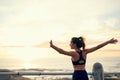 Fit is not a destination, its a way of life. a young sporty woman running outside. Royalty Free Stock Photo