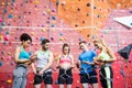 Fit people getting ready to rock climb Royalty Free Stock Photo