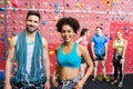 Fit people getting ready to rock climb Royalty Free Stock Photo