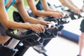 Fit people in a spin class Royalty Free Stock Photo