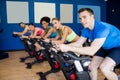 Fit people in a spin class