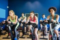 Fit people in a spin class