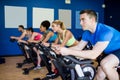 Fit people in a spin class Royalty Free Stock Photo