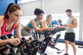 Fit people in a spin class Royalty Free Stock Photo