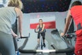 Fit people in spin class at gym Royalty Free Stock Photo
