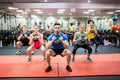 Fit people working out in fitness class Royalty Free Stock Photo