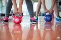 Fit people working out in fitness class at the gym Royalty Free Stock Photo