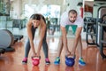 Fit people working out in fitness class at the gym Royalty Free Stock Photo