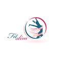 Fit Slim Dance Logo Vector Royalty Free Stock Photo