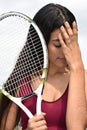 Fit Teen Athlete Female Tennis Player And Sadness Royalty Free Stock Photo