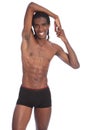 Fit torso healthy body of happy young black man Royalty Free Stock Photo