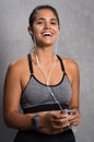 Fit woman enjoying music Royalty Free Stock Photo