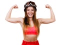 Fit woman promoting healthy lifestyle. Royalty Free Stock Photo