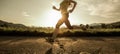 Fit woman running fast Royalty Free Stock Photo