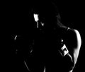 Fit woman shadow boxing