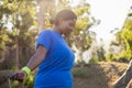 Fit woman skipping rope in the park Royalty Free Stock Photo