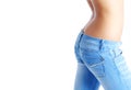 Fit woman wearing blue jeans Royalty Free Stock Photo