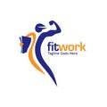 Fit work Sport and fitness logo vector