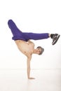 Fit young dancer in breakdance position Royalty Free Stock Photo