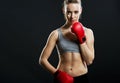 Fit, young woman boxer Royalty Free Stock Photo