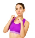 Fit Young Woman In Boxing Stance Royalty Free Stock Photo