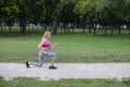 fit young woman exercising outdoors Royalty Free Stock Photo