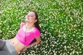 Fit young woman relaxing outdoors Royalty Free Stock Photo