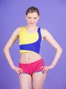 Fit your body and lose weight. happy woman in sportswear. sexy sporty body. Beautiful perfection. Towards a healthier Royalty Free Stock Photo