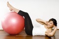 Fitball Crunch Royalty Free Stock Photo