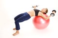 Fitball Dumbbell Flyes Royalty Free Stock Photo