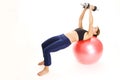 Fitball Dumbbell Flyes Royalty Free Stock Photo