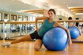 Fitball Stretch In Gym Royalty Free Stock Photo