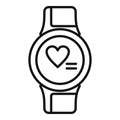 Fitbit smartwatch icon outline vector. Wifi counter sport