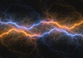 Fite and ice lightning bolt, Royalty Free Stock Photo