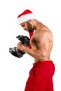 Fitnes Santa Claus isolated white background