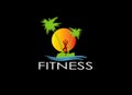 Fitness Logo Templates with black bakground