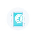 Fitness app notification, activity tracker icon