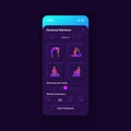 Fitness app smartphone interface vector template Royalty Free Stock Photo