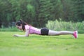 Fitness Asian Chinese woman do plank exercise Royalty Free Stock Photo