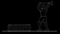 Fitness Athlete Hammer Workout 2D Animation