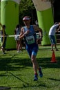 Fitness athletes running the race during a national Triathlon event.