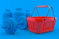 Fitness background with shopping basket