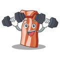 Fitness bacon character cartoon style