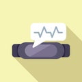 Fitness band icon flat vector. Heart rate runner