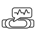 Fitness band icon outline vector. Heart rate runner