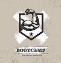 Fitness Body Training Extreme Sport Outdoor Bootcamp Rough Vector Concept. Creative Textured Design Elements