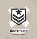Fitness Body Training Extreme Sport Outdoor Bootcamp Rough Vector Concept. Creative Textured Design Elements